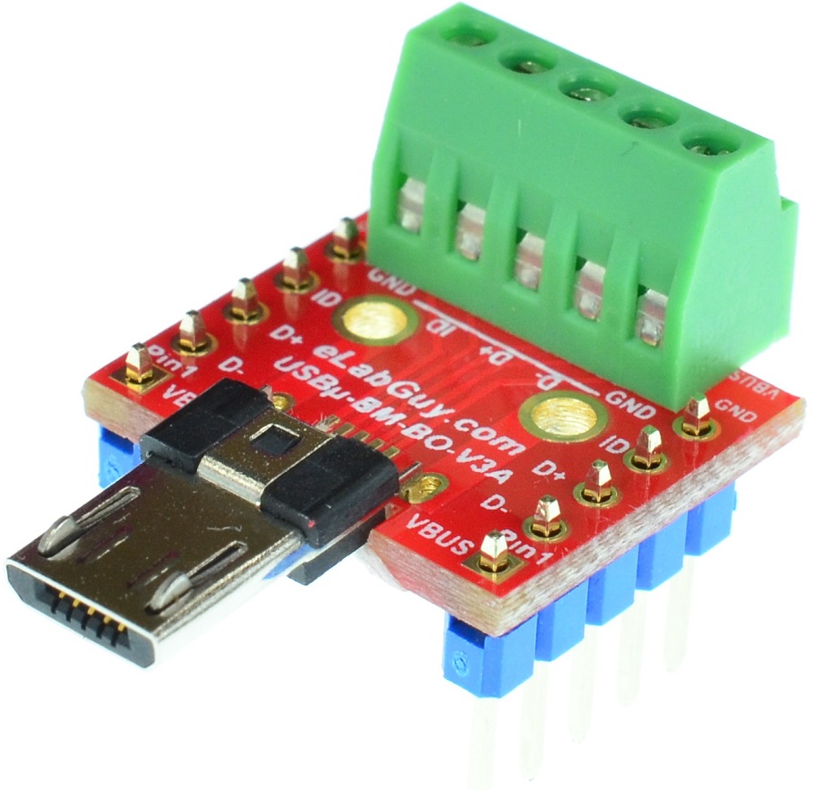 micro USB Type B Male Plug connector Breakout Board